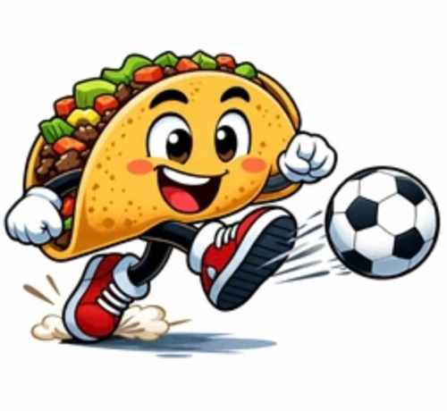 En taco som spelar fotboll